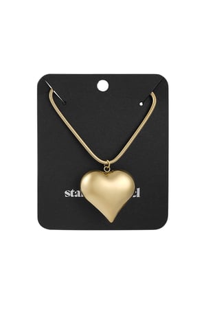 Bold heart necklace - Gold color h5 Picture3