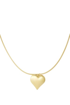 Bold heart necklace - Gold color h5 