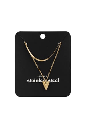 Heartfelt layers necklace - Gold color h5 Picture3