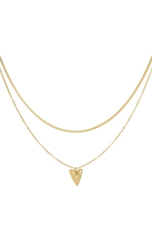 Heartfelt layers necklace - Gold color h5 