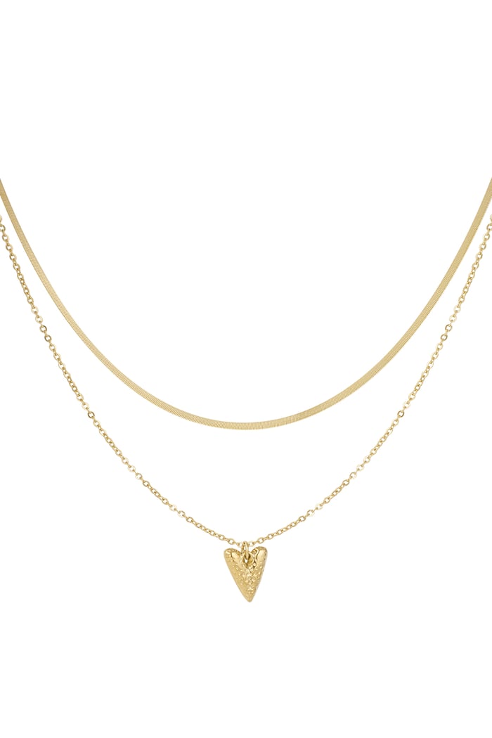 Heartfelt layers necklace - Gold color 