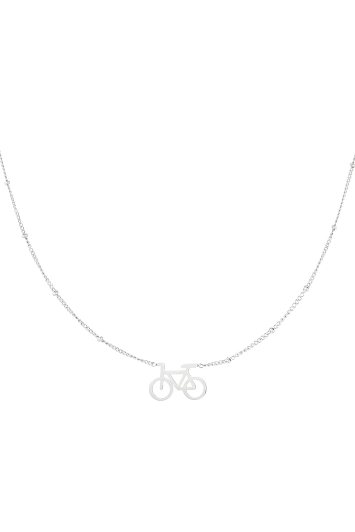 Cycle chic necklace - Silver Color color 