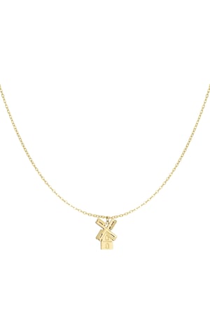 Dutch windmill necklace - Gold color h5 