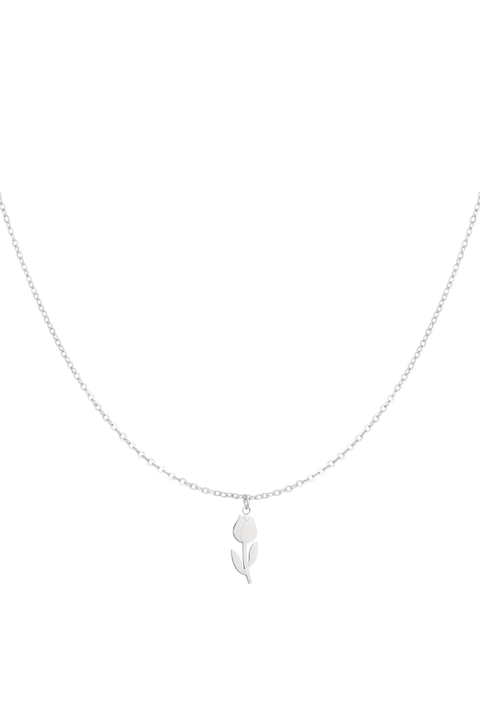 Tulip necklace - Silver Color color 