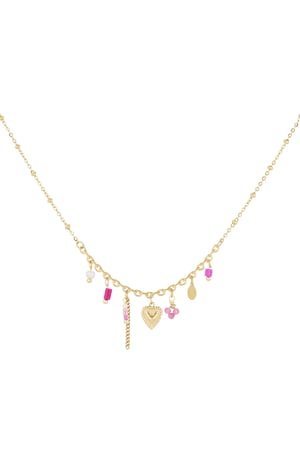 Pink fiesta necklace - Gold color h5 