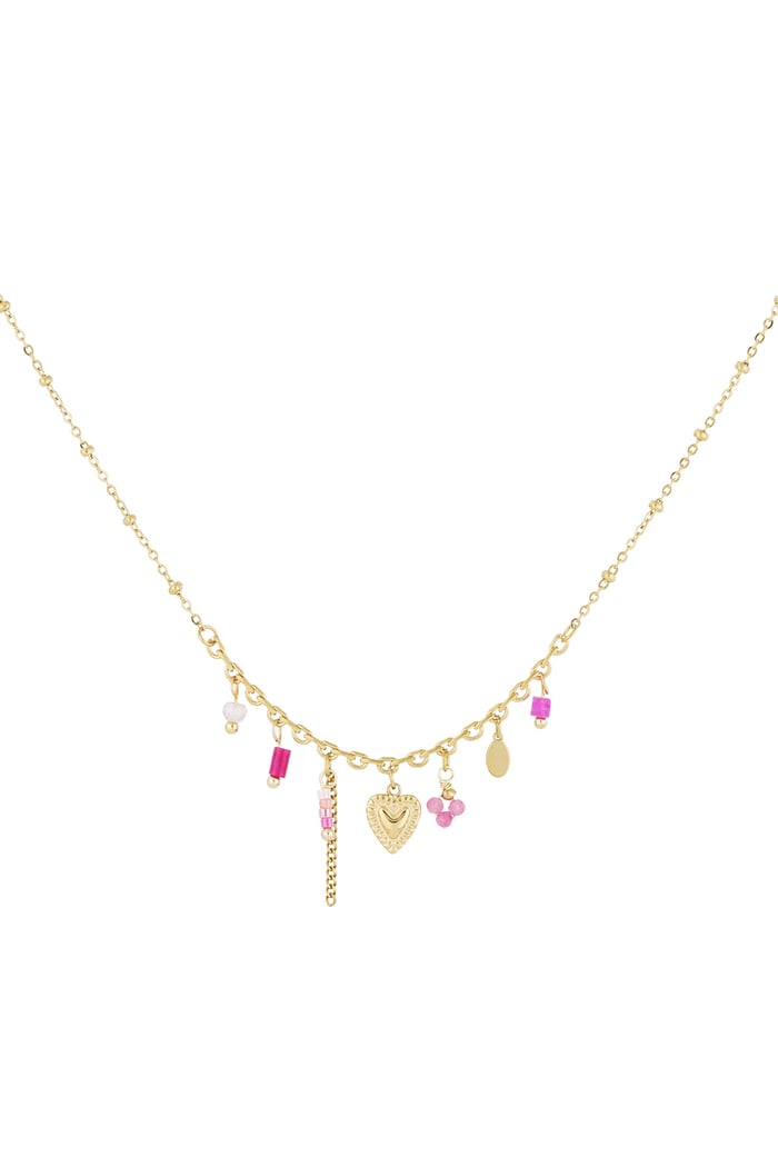 Pink fiesta necklace - Gold color 