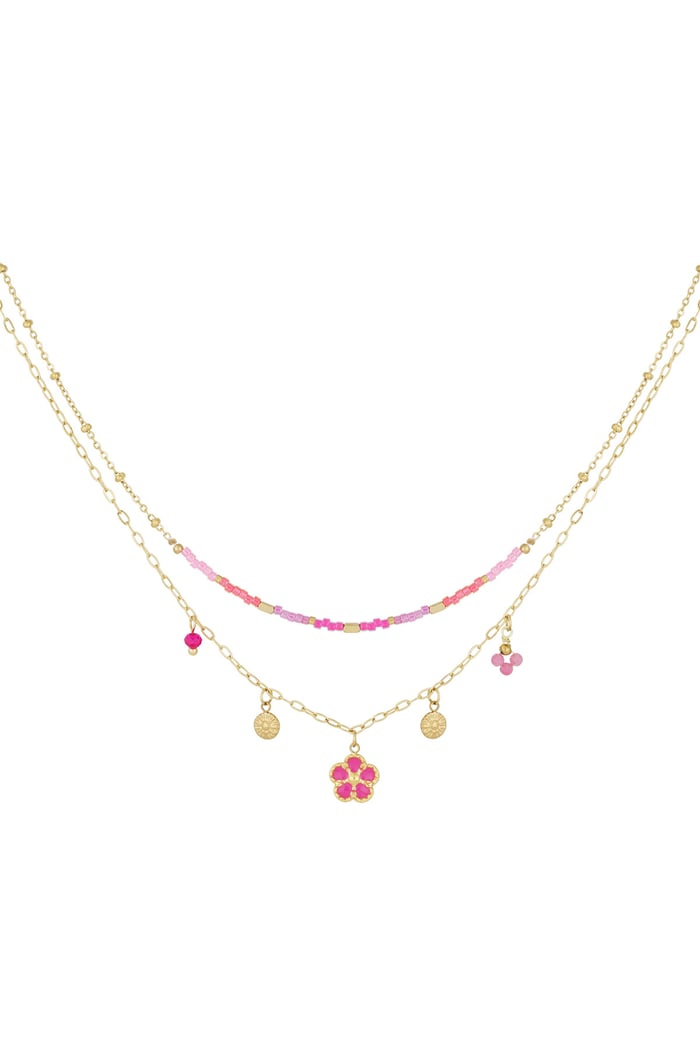 Necklace pink dream - Gold color 