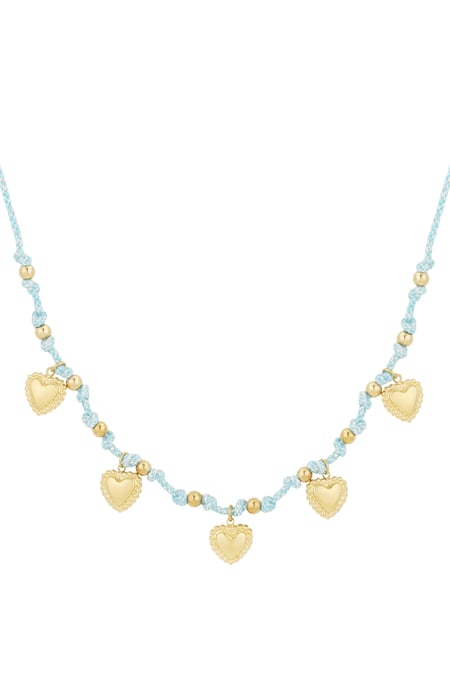 Cozy hearts necklace - Light blue 2