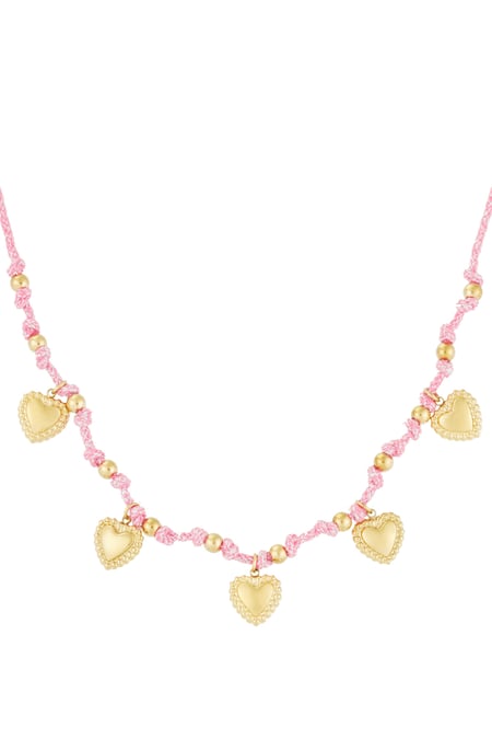 Cozy hearts necklace - Fuchsia 2