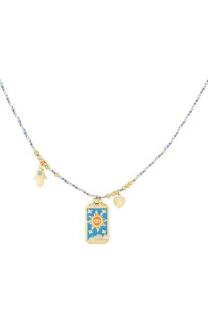 Aurora necklace - Blue & gold color h5 