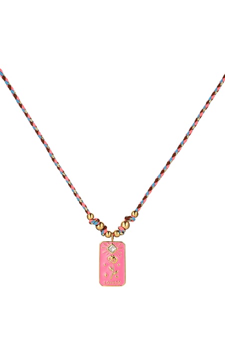 Necklace roses & roll - Fuchsia 2