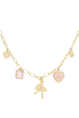 Charm necklace colorful dancer - Rose gold color h5 