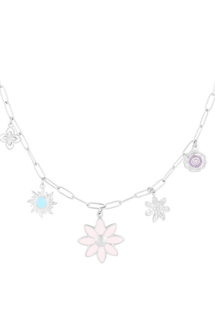 Charm necklace bloom & blink - Silver color 