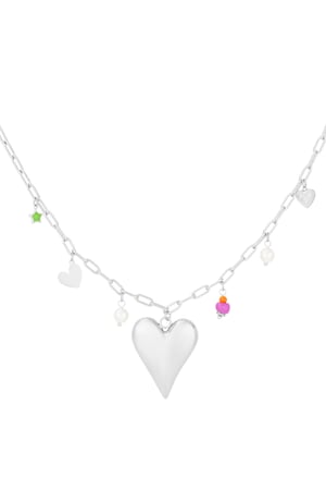 Charm necklace love moment - Silver color h5 