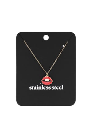 Necklace kiss my lips - Gold color h5 Picture2