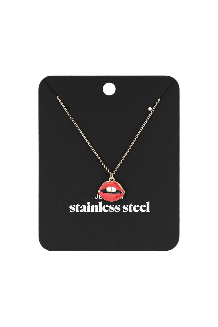 Necklace kiss my lips - Gold color Picture2