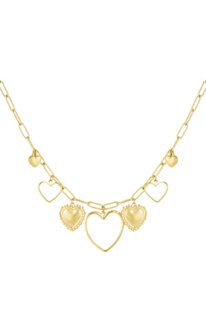 Open hearts necklace - Gold color h5 