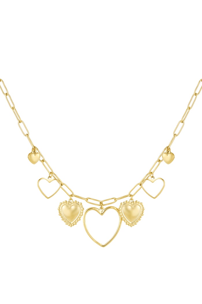 Open hearts necklace - Gold color 