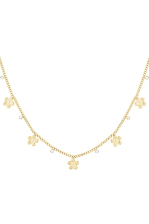 Gleaming flower necklace - Gold color h5 