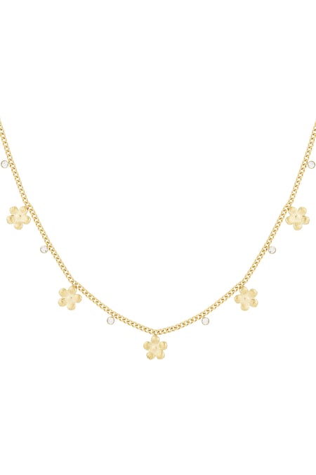 Gleaming flower necklace - Gold color 2