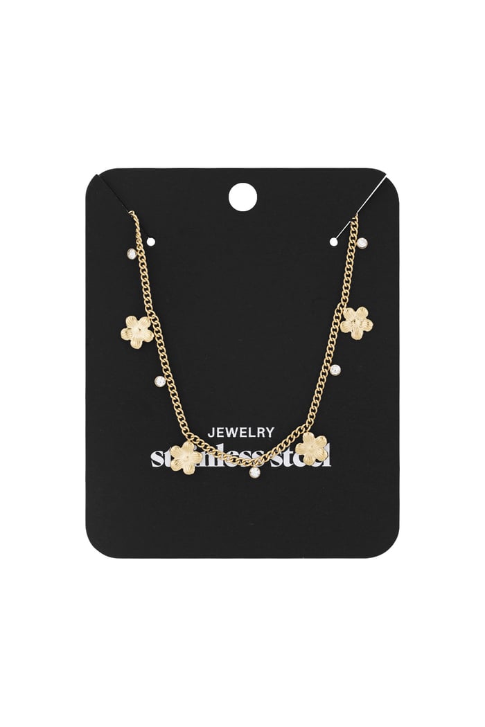 Gleaming flower necklace - Gold color Picture3