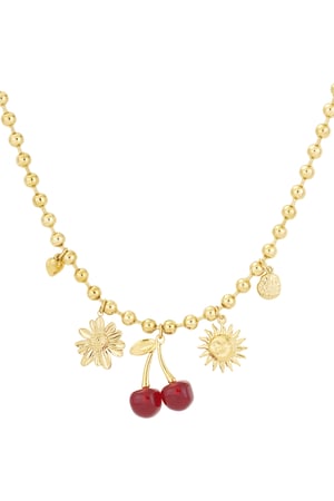 Cherry crush necklace - Gold color h5 