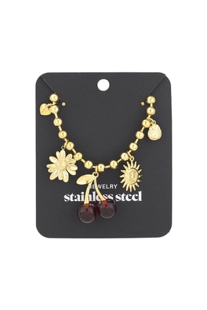 Cherry crush necklace - Gold color h5 Picture3