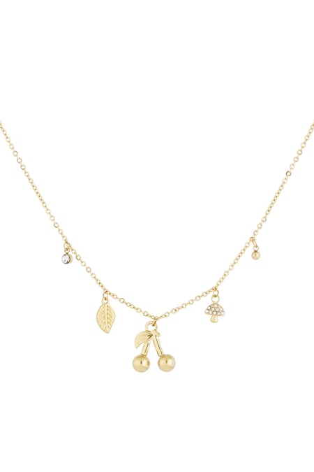 Cherry bliss necklace - Gold color