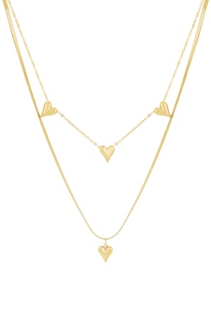 Heart to heart necklace - Gold color h5 