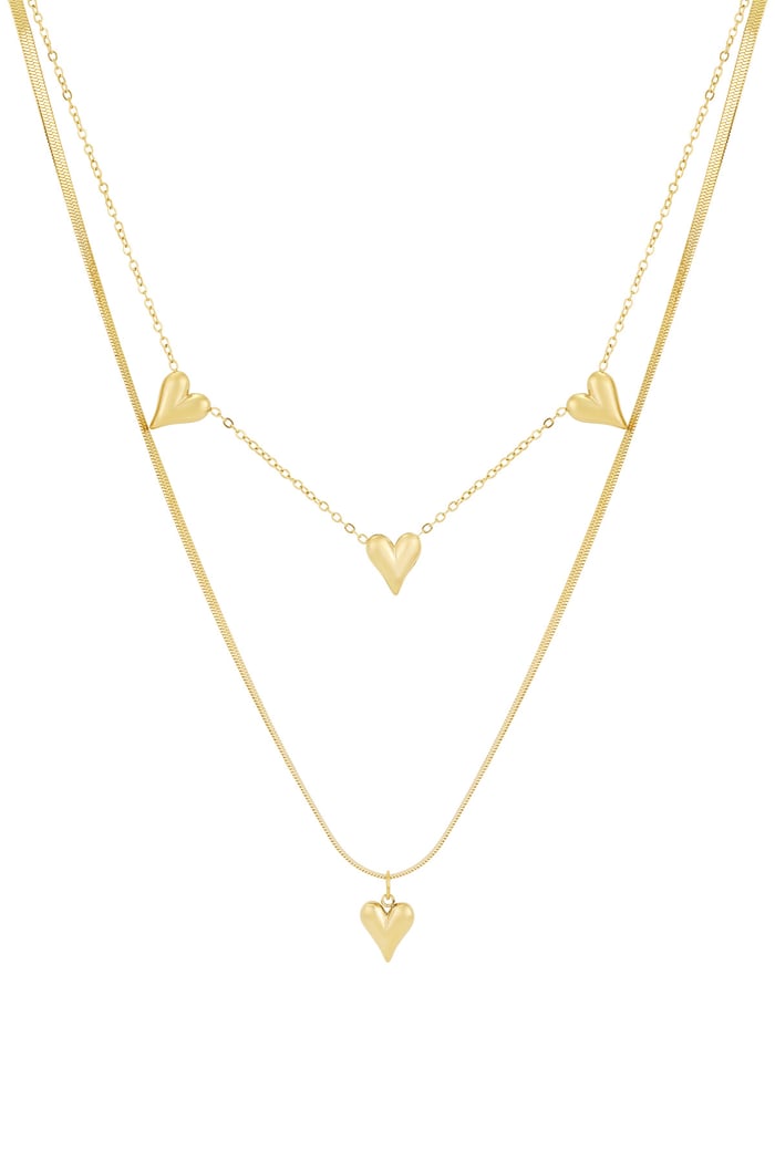 Heart to heart necklace - Gold color 