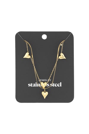 Heart to heart necklace - Gold color h5 Picture3