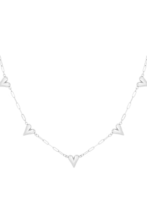 Collar de corazones desplegados - Color plata h5 