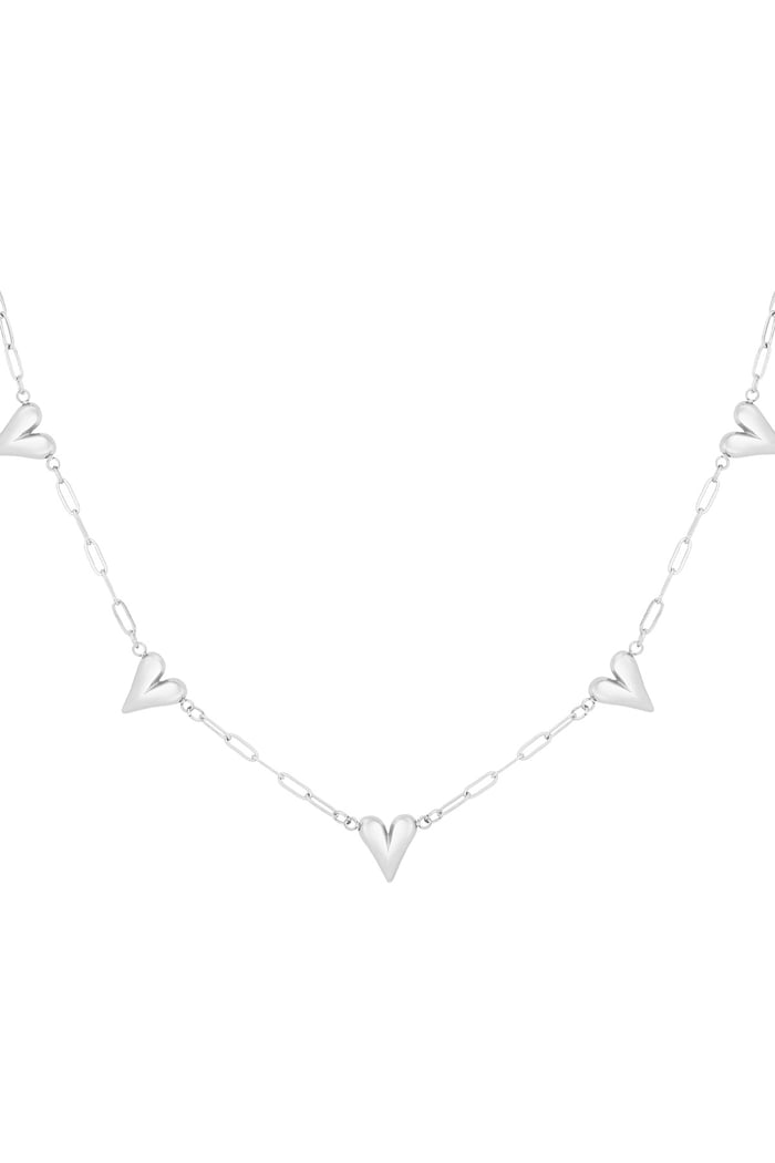 Collar de corazones desplegados - Color plata 