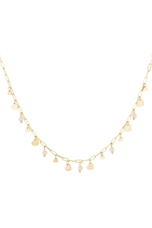 Basic necklace hearts - Gold color h5 