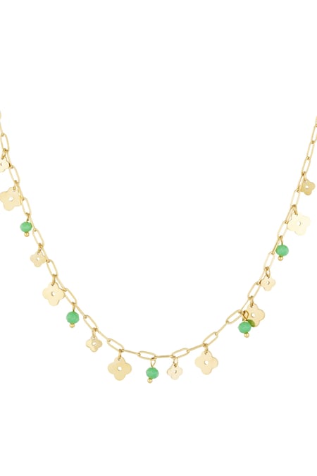 Necklace clover basic - Green gold color 2