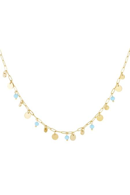 Collier coloré basic - Couleur bleu or