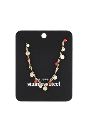 Necklace mix of Gold and Red - Red h5 Picture3