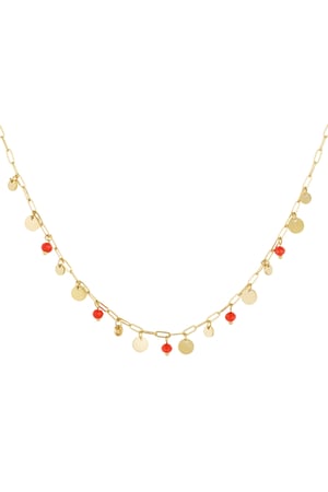 Necklace mix of Gold and Red - Red h5 