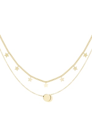 Double star necklace - Gold color h5 