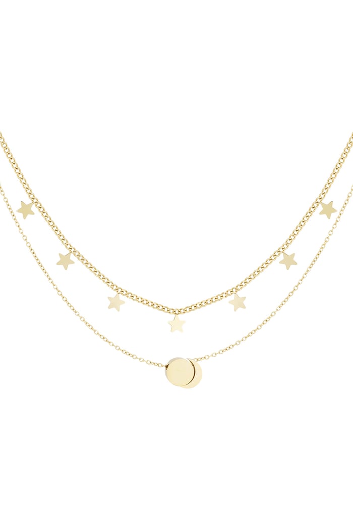 Double star necklace - Gold color 