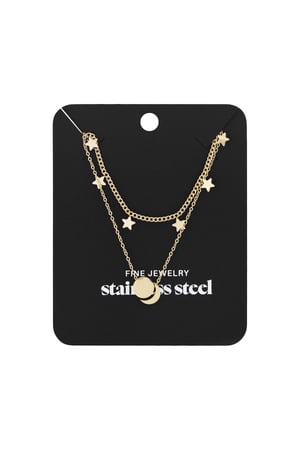 Double star necklace - Gold color h5 Picture3