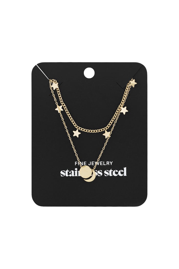 Double star necklace - Gold color Picture3