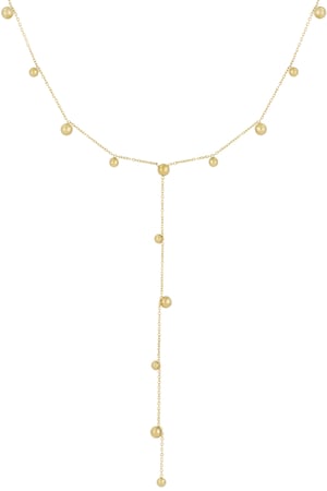 Round long necklace - Gold color h5 