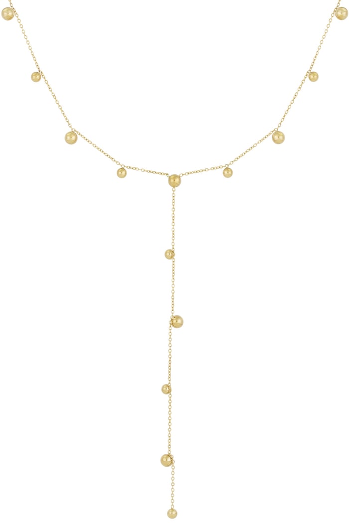 Round long necklace - Gold color 