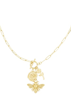 Bee blossom necklace - Gold color h5 