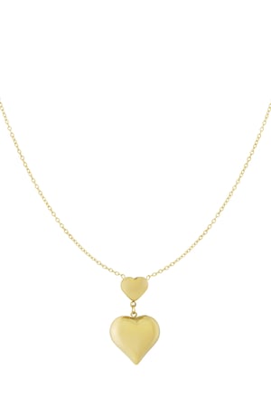 Double Love necklace - gold color h5 