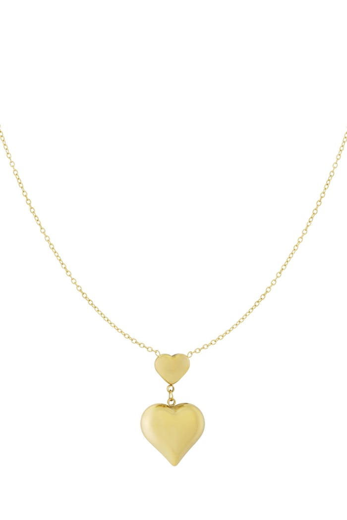 Double Love necklace - gold color 