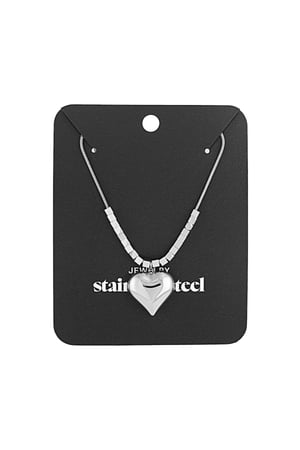 Collana trendy a forma di cuore - Colore argento h5 Immagine3