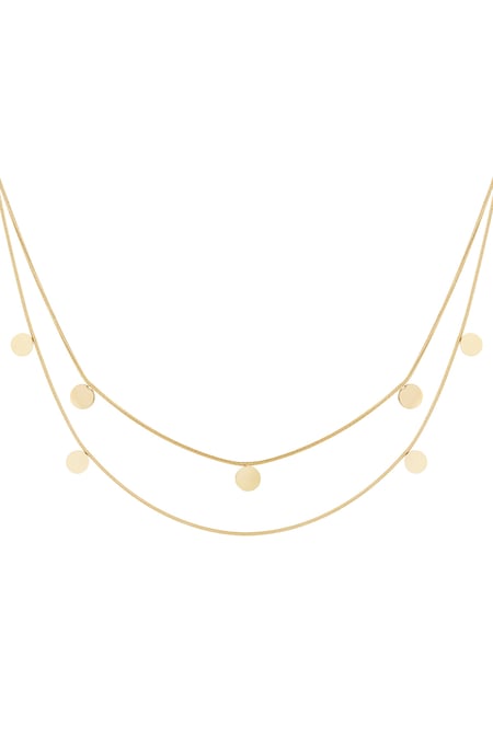 Double necklace coins - Gold color 2