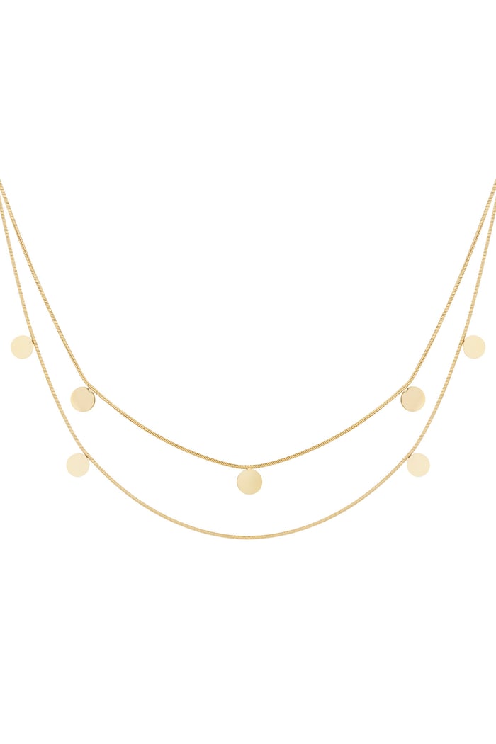 Double necklace coins - Gold color 